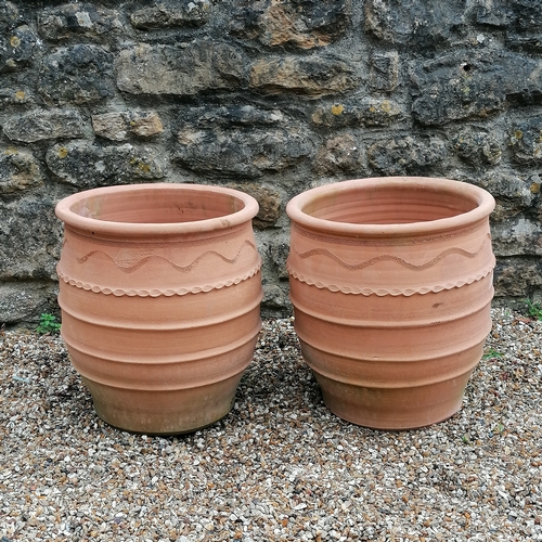 46 - Pair of large Cretan terracotta pots - 43cm diameter x 47cm high