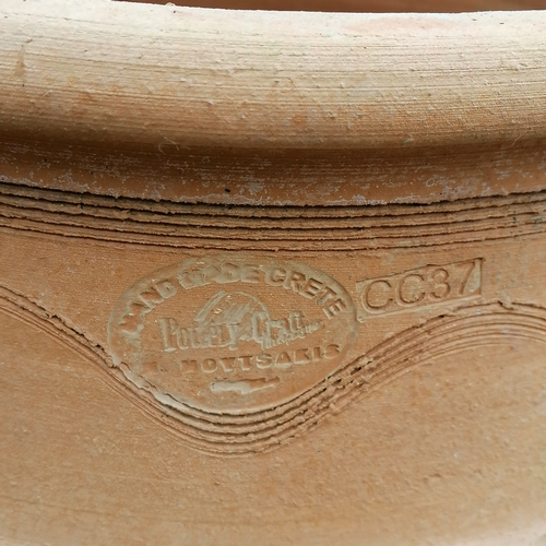 46 - Pair of large Cretan terracotta pots - 43cm diameter x 47cm high