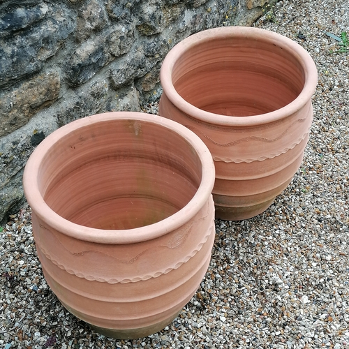 46 - Pair of large Cretan terracotta pots - 43cm diameter x 47cm high