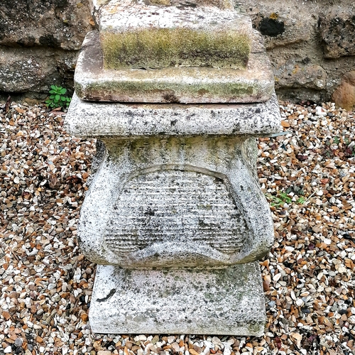 58 - Figure of Venus bathing on a square shaped pedestal - total height 119cm high x 27cm diameter