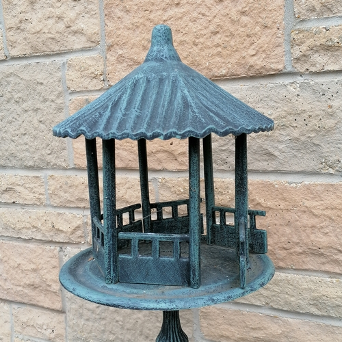 59 - Cast iron bird feeder on stand - 168cm high