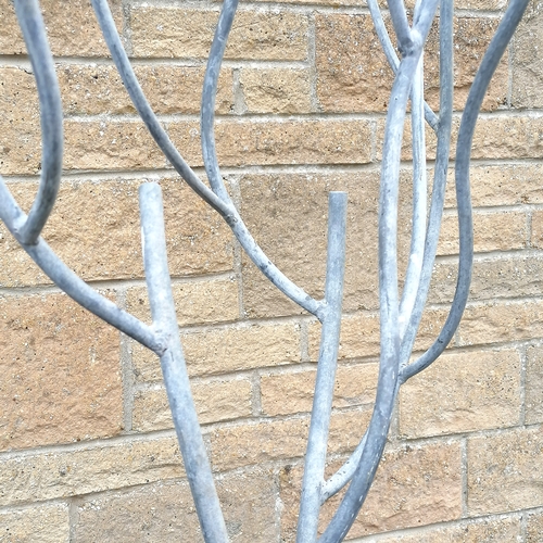 65 - Pair of galvanised steel sculptures of trees - approx 265cm high