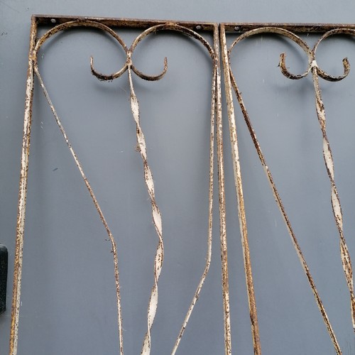 66 - Set of 4 wrought iron decorative rectangular panels - 201cm high x 34cm wide