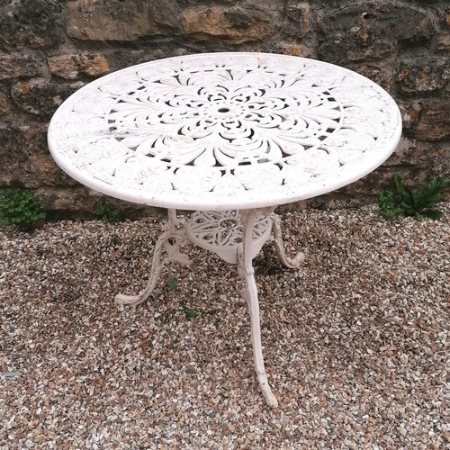 75 - Aluminium circular garden table - 81cm diameter x 63cm high