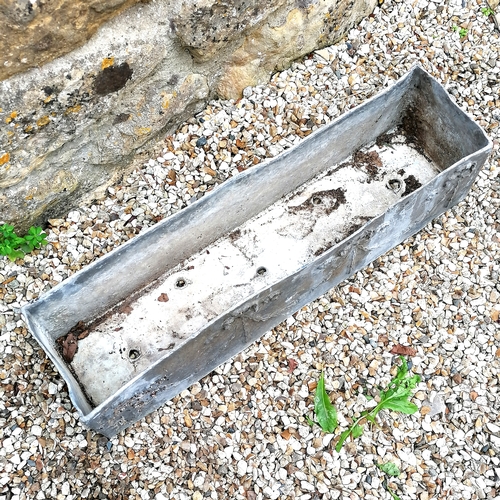 83 - Antique rectangular lead planter - some slight distortion but otherwise in good condition - 63cm lon... 