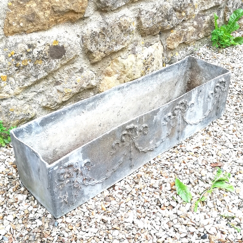 83 - Antique rectangular lead planter - some slight distortion but otherwise in good condition - 63cm lon... 