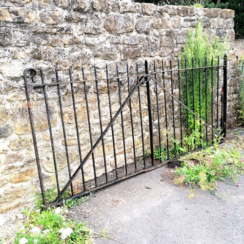 88 - 3 antique matching wrought iron hand forged field gates comprising a pair and a single gate - in ove... 