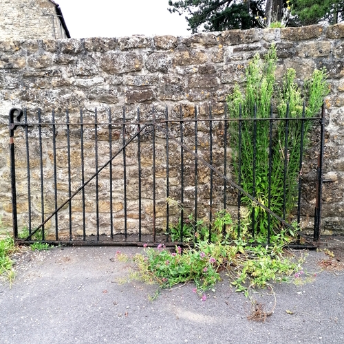 88 - 3 antique matching wrought iron hand forged field gates comprising a pair and a single gate - in ove... 