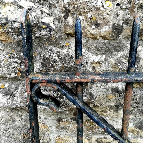 88 - 3 antique matching wrought iron hand forged field gates comprising a pair and a single gate - in ove... 