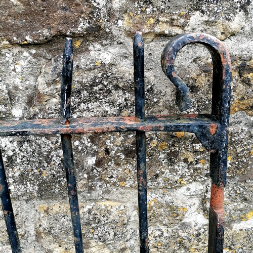 88 - 3 antique matching wrought iron hand forged field gates comprising a pair and a single gate - in ove... 