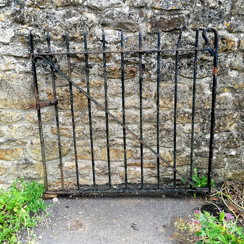 88 - 3 antique matching wrought iron hand forged field gates comprising a pair and a single gate - in ove... 