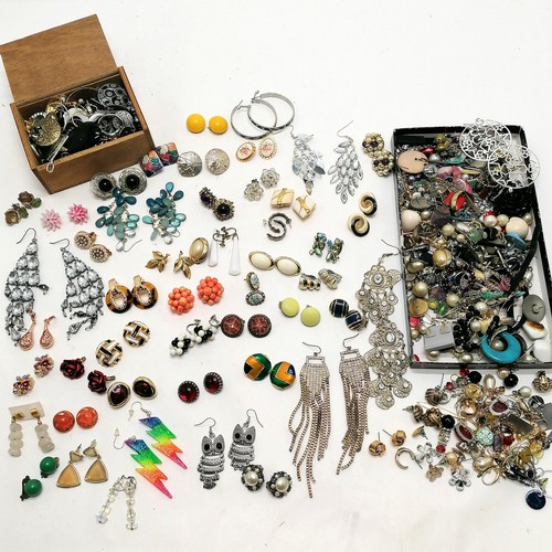 574 - Large qty of mostly costume earrings inc clip-on etc - some odd - SOLD ON BEHALF OF THE NEW BREAST C... 