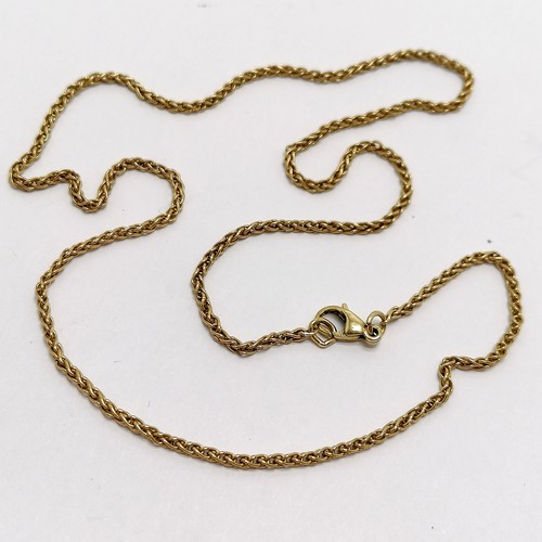 614 - 9ct marked gold 40cm fancy link neckchain - 3.7g