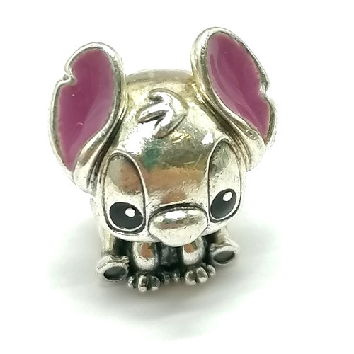 690 - Pandora (ALE) silver Disney Mickey / Minnie mouse bangle, Olaf charm (boxed) + Stitch (Experiment 62... 