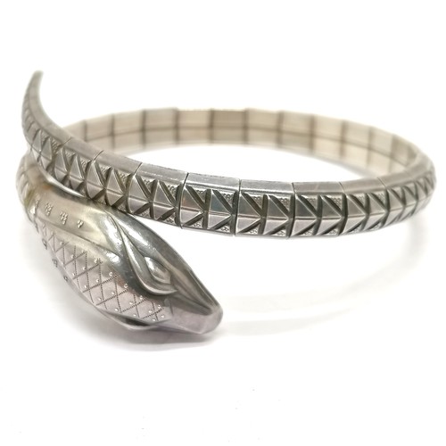 716 - Sterling silver snake sprung bangle by K&L - 27g