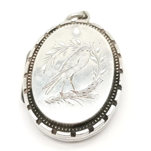 731 - 3 x antique lockets (2 silver) - largest 4cm drop & smallest has dents to reverse ~ total weight (3)... 