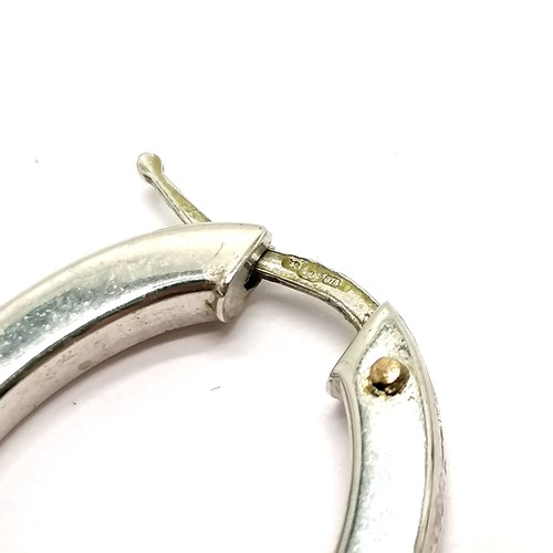 756 - 9ct hallmarked white gold hoop earrings - 2.5cm drop & 2.7g - SOLD ON BEHALF OF THE NEW BREAST CANCE... 