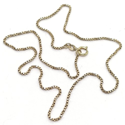 777 - 9ct hallmarked gold box link 40cm neckchain - 3g