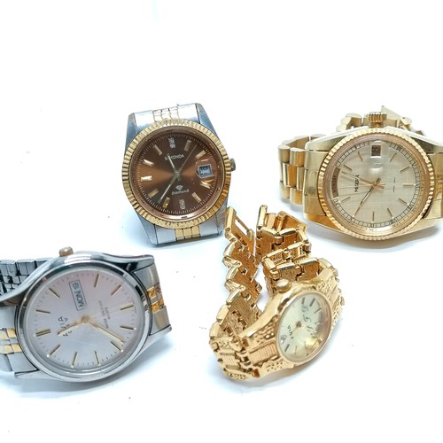 826 - 6 x quartz / mechanical wristwatches (for spares / repairs) t/w stainless steel necklace