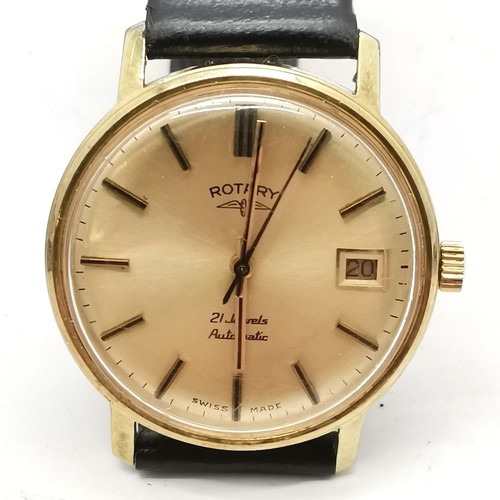 835 - Rotary automatic gold plated gents wristwatch (34mm case) - running at time of listing, Tegrov Art D... 