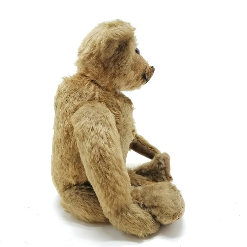 115 - Steiff ? mohair teddy bear with hump & glass eyes and hand stiched nose & mouth - 43cm high ~ leg ha... 