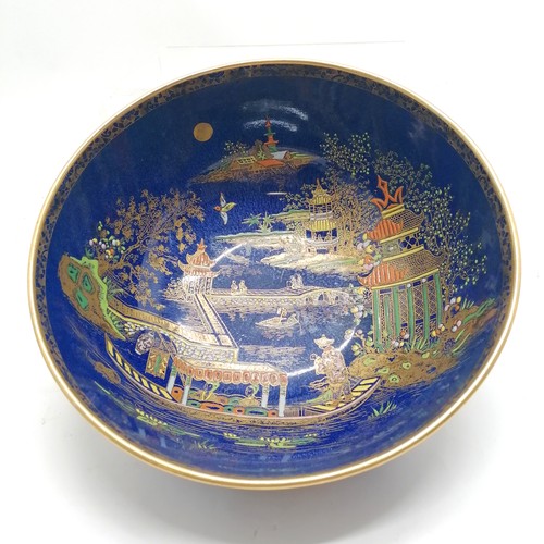 183 - Carlton Ware large lustre decorated bowl with pagoda detail in the Chinese taste - 24cm diameter x 1... 