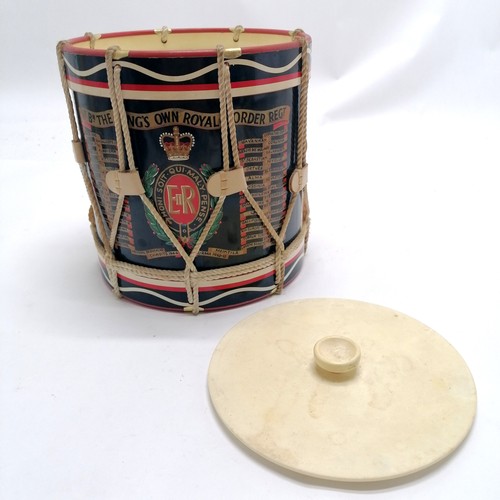 187 - 1st Bn The Kings own royal order regt military drum design ice pail  - 16.5cm diameter x 17cm high &... 