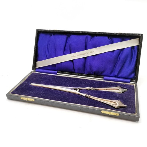 193 - 1925 Zodiac Lodge No.2615 cased pair of silver handled glove stretchers - box 22.5cm x 9.5cm x 2.5cm