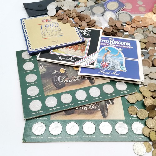 195 - Large qty of mixed coins Chinese coins, Italia '90 medallion (on card), Whitman 1d folders, Bournvil... 