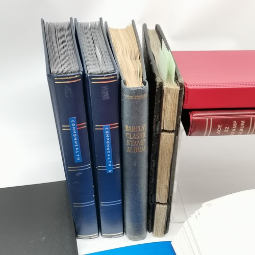 196 - Collection of 11 x stamp albums / stockbooks inc India, Canada etc - many 1000's