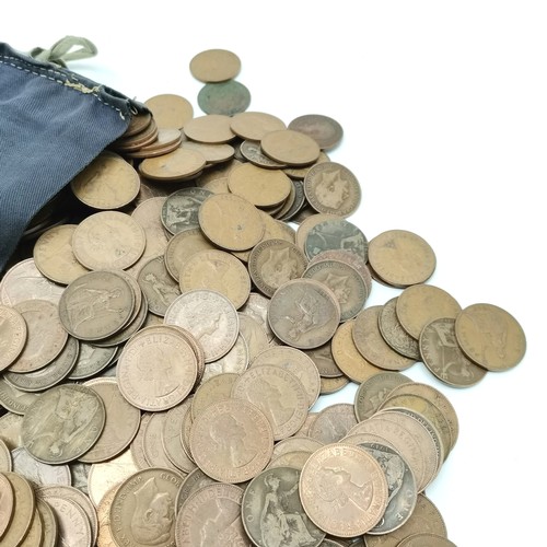 200 - Sack of approx 17.2kgs of GB 1d penny coins