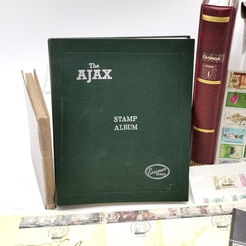 205 - Box of stamps inc Canada album, GB 1970's year sets, stamps on sheets. odd covers etc