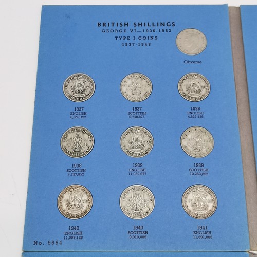 208 - 2 x Whitman GB coin folders ~ brass 3d's (inc 1946 & 1949) & shillings 1937-51