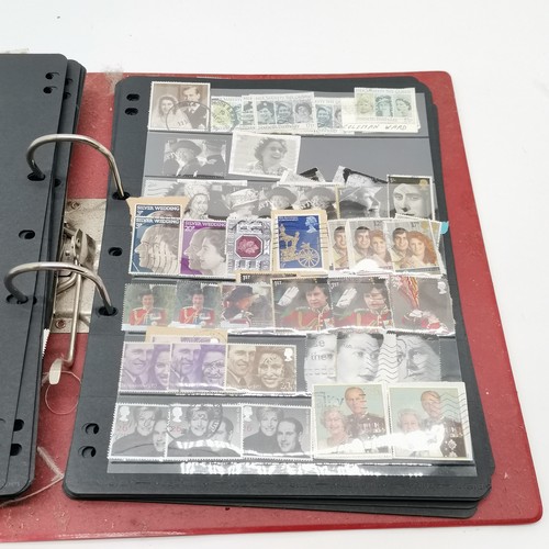 209 - Qty of mostly GB stamps inc red stockbook etc t/w framed Royal family coin montage