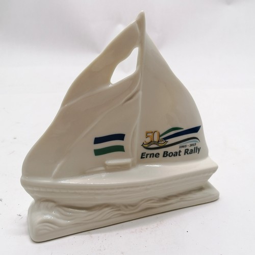 214 - 2015 Belleek 50th anniversary Erne boat rally yacht model - from ltd ed of 200 ~ 15cm high & in orig... 