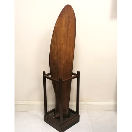 240 - WWI propeller mahogany ward room stick stand marked with Air Inspection Department marks (A.I.D.693)... 