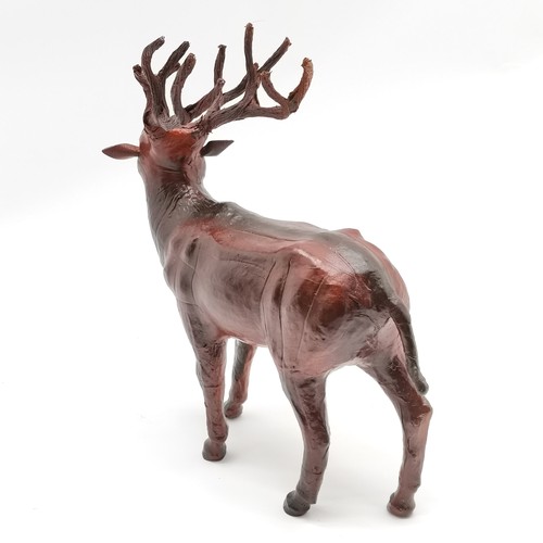 243 - Unusual leather model of a stag - 33cm high with no obvious damage