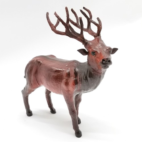 243 - Unusual leather model of a stag - 33cm high with no obvious damage