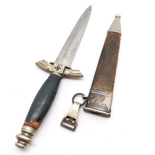 248 - WWII Nazi German DLV dagger by SMF (Solingen) in original scabbard - 33.5cm total length ~ slight lo... 