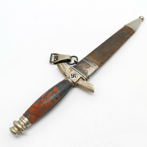 248 - WWII Nazi German DLV dagger by SMF (Solingen) in original scabbard - 33.5cm total length ~ slight lo... 