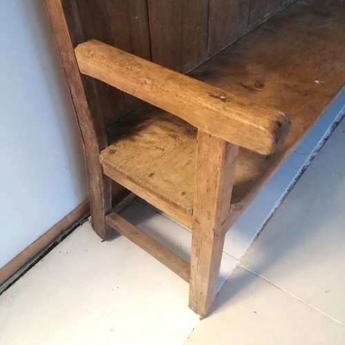 258 - Antique pine settle - 188cm long x 40cm deep x 132cm high