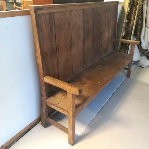 258 - Antique pine settle - 188cm long x 40cm deep x 132cm high