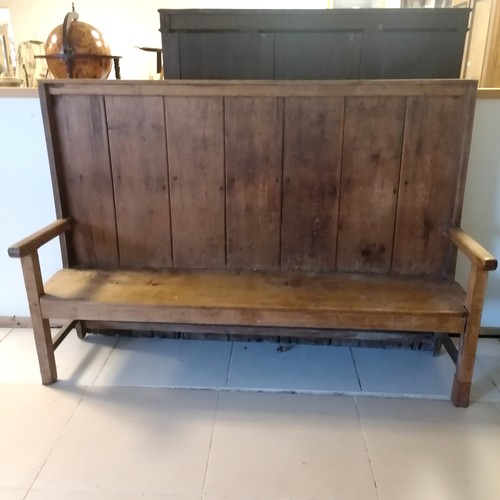 258 - Antique pine settle - 188cm long x 40cm deep x 132cm high