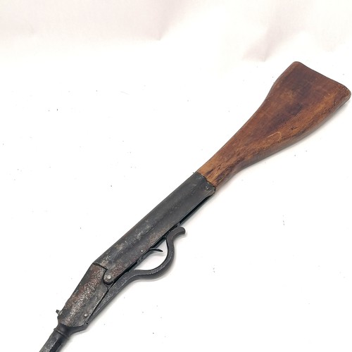 268 - Antique German air rifle with replacement stock - 92cm long & for display purposes (doesn't function... 