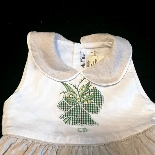 276 - Christian Dior Baby Dior summer dress with embroidered flower detail to front - size 6 months with n... 