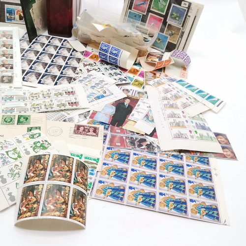 281 - Qty of mostly GB stamps inc mint QEII 1997 2 x complete sheets, Beatrix Potter complete prestige boo... 