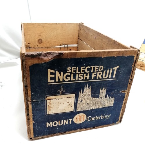 288 - Mount (Canterbury) fruit wooden crate (50cm x 31cm x 25.5cm deep) t/w Choice South African apples ad... 