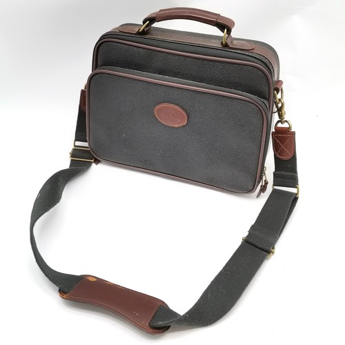 297 - Mulberry leather trimmed satchel with shoulder strap and original padlock (with keys) in original re... 