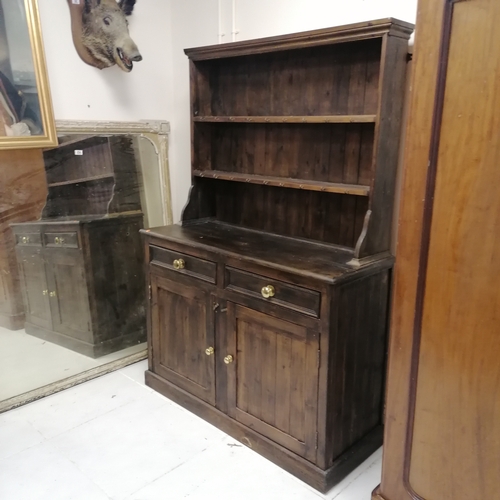 311 - Small dresser with a 2 door base and open rack - no obvious damage - 132cm long x 51cm deep x 192cm ... 