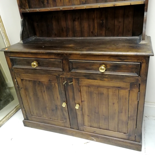 311 - Small dresser with a 2 door base and open rack - no obvious damage - 132cm long x 51cm deep x 192cm ... 